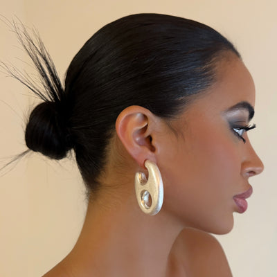 The Chrome Links Hoops - BERNA PECI JEWELRY