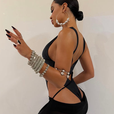 The Chrome Beaded Bangles - BERNA PECI JEWELRY