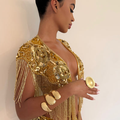 Gold Maxi Triple Cuff - BERNA PECI JEWELRY