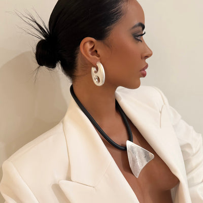The Square Chrome Necklace - BERNA PECI JEWELRY