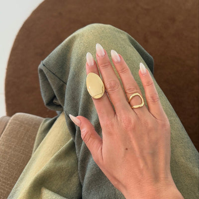 The Left Gold Bar Ring - BERNA PECI JEWELRY