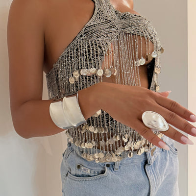 The Silver Staple Cuff - BERNA PECI JEWELRY