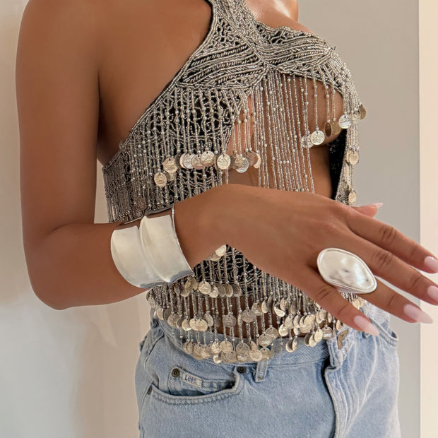 The Silver Staple Cuff - BERNA PECI JEWELRY
