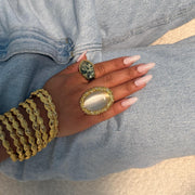 The Gold Matcha Stone Band - BERNA PECI JEWELRY