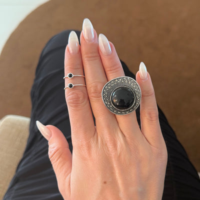 Left Single Black Band - BERNA PECI JEWELRY
