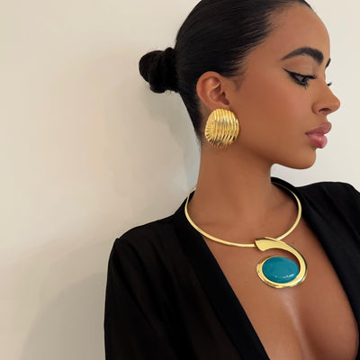 The Turquoise Ring Necklace - BERNA PECI JEWELRY