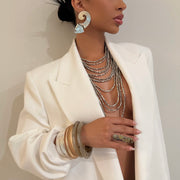 The Chrome Layered Beaded Necklace - BERNA PECI JEWELRY