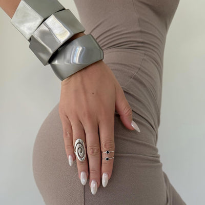 The Left Chrome Swirl Ring - BERNA PECI JEWELRY