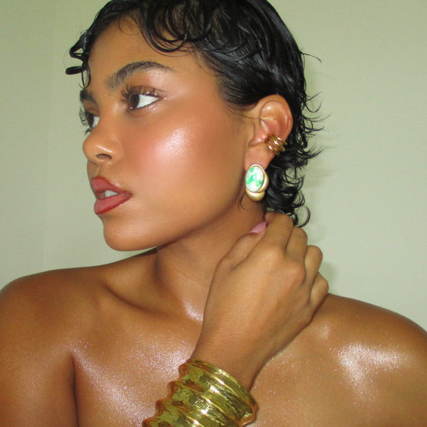 The Mini Oval Mint Studs - BERNA PECI JEWELRY