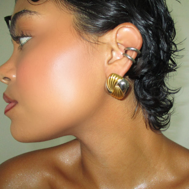 The Two Tone Swirl Stud - BERNA PECI JEWELRY