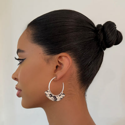The Silver Leather Hoop - BERNA PECI JEWELRY