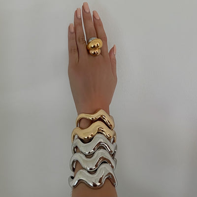 The Thick Wave Bangle - BERNA PECI JEWELRY