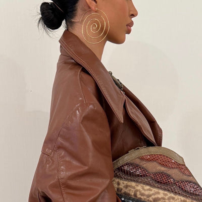 The Large Gold Swirl Hoops - BERNA PECI JEWELRY