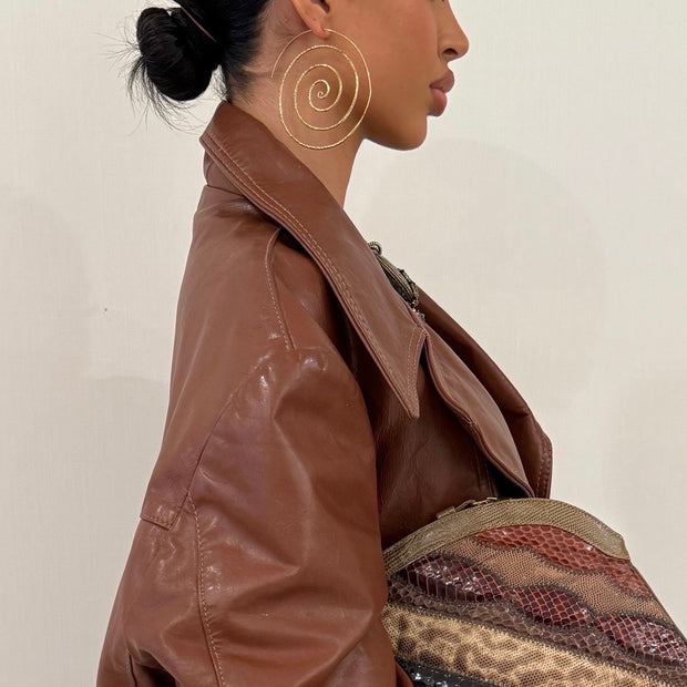 The Large Gold Swirl Hoops - BERNA PECI JEWELRY
