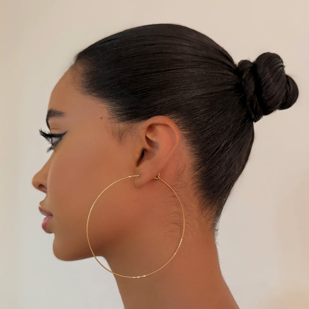 The Gold Skinny Extra Large Hoop - BERNA PECI JEWELRY