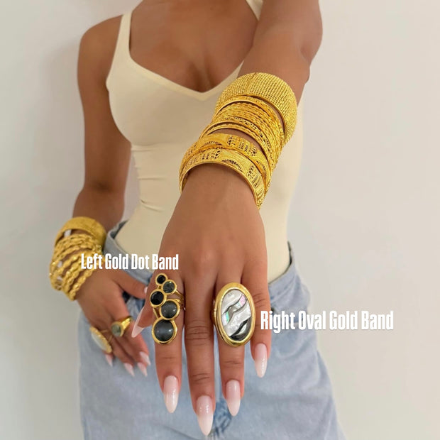 Left Gold Dot Band - BERNA PECI JEWELRY