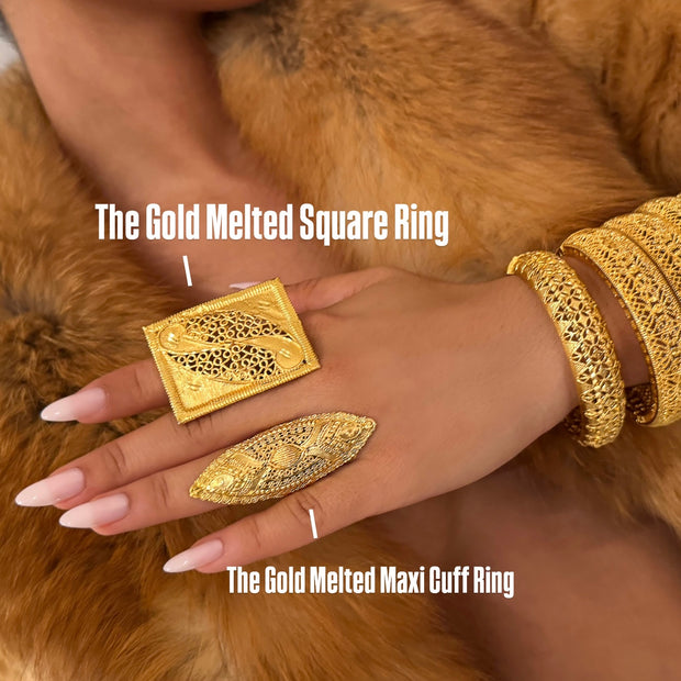 The Maxi Gold Melted Rings - BERNA PECI JEWELRY