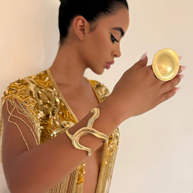 The Wave Gold Cuff - BERNA PECI JEWELRY
