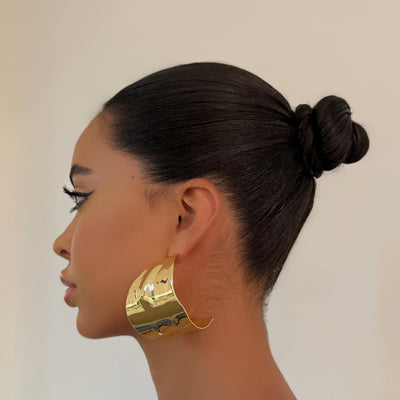 The Gold Half Loop Hooo - BERNA PECI JEWELRY