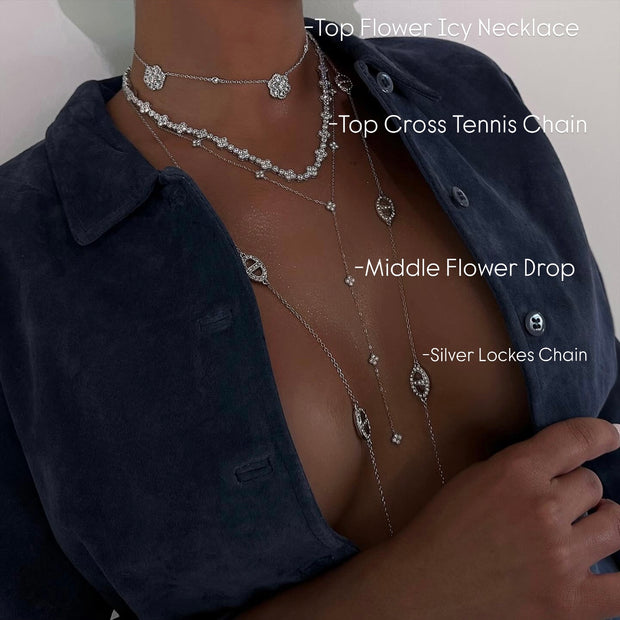 The Cross Tennis Necklace Stack - BERNA PECI JEWELRY