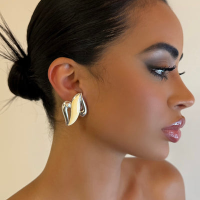 The 1980s Clip On Wave Studs - BERNA PECI JEWELRY