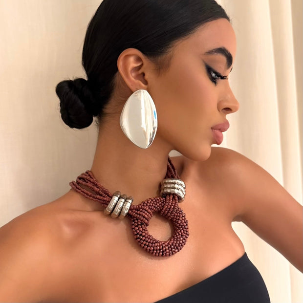 The Handmade Maroon Necklace - BERNA PECI JEWELRY