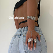 The Silver Links Bangle - BERNA PECI JEWELRY