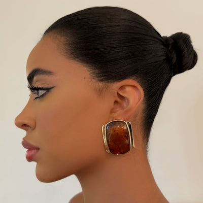 The Brown Bar Stud - BERNA PECI JEWELRY