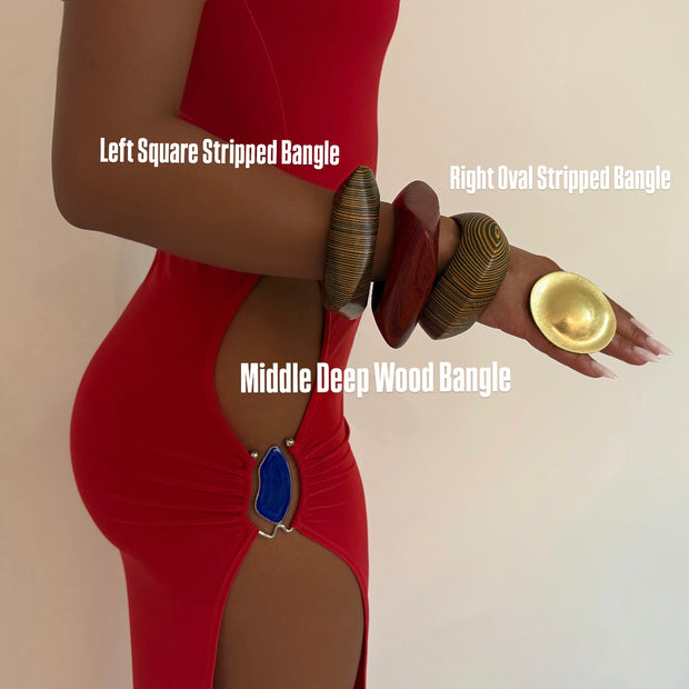 The Stripped Wooden Bangle - BERNA PECI JEWELRY