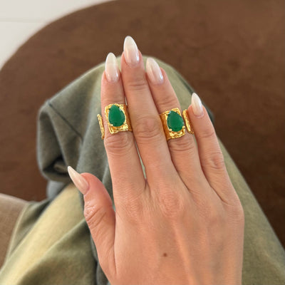 The Melting Emerald Pear Cuff - BERNA PECI JEWELRY