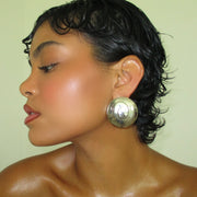 The Chrome Circular Swirl Studs - BERNA PECI JEWELRY