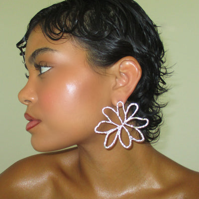 The Silver Outline Flower Earrings - BERNA PECI JEWELRY