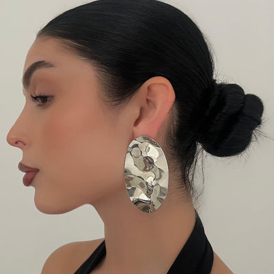 The Chrome Crinkle Earring - BERNA PECI JEWELRY