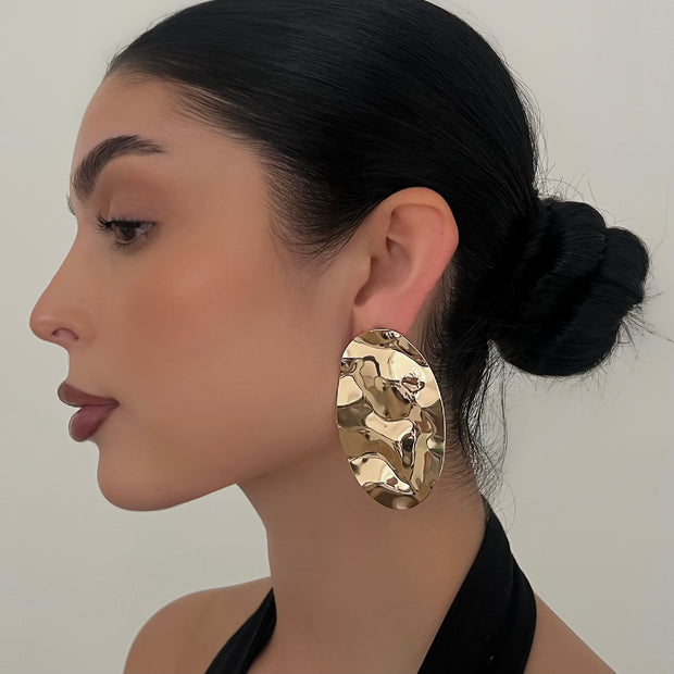 The Gold Crinkle Earrings - BERNA PECI JEWELRY