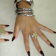 The Single Chrome Stackable Bangle - BERNA PECI JEWELRY
