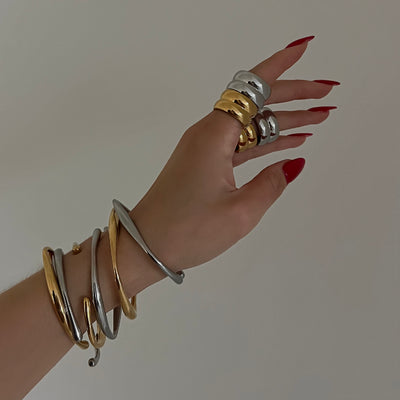 The Thin Melting Cuff - BERNA PECI JEWELRY