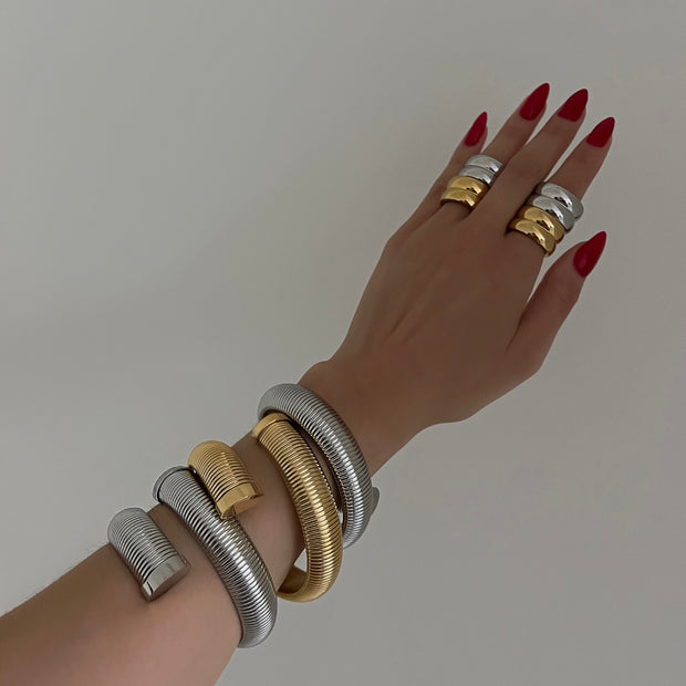 The Metal Swirl Cuff - BERNA PECI JEWELRY