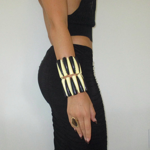 The Beige And Black Bracelet - BERNA PECI JEWELRY