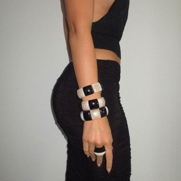The Black And White Bangle - BERNA PECI JEWELRY