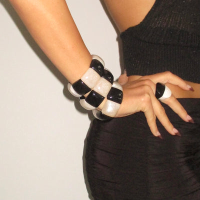 The Black And White Bangle - BERNA PECI JEWELRY