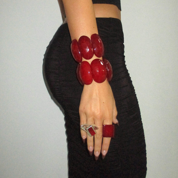 The Maroon Oval Bangle - BERNA PECI JEWELRY