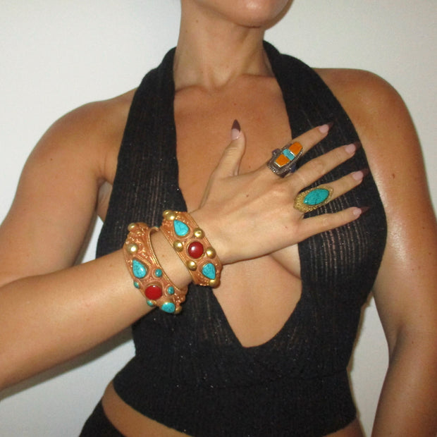 The 18k Plated Custom Gem Bangles - BERNA PECI JEWELRY