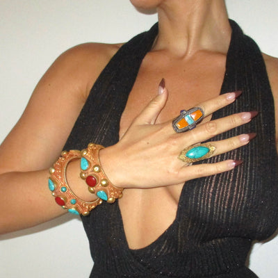 The 18k Plated Custom Gem Bangles - BERNA PECI JEWELRY