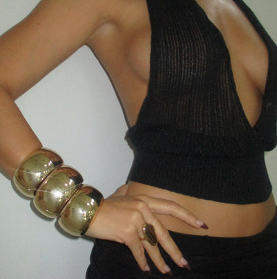 The Gold Thick Maxi Bangle - BERNA PECI JEWELRY