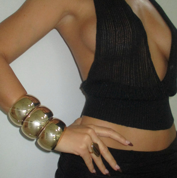 The Gold Thick Maxi Bangle - BERNA PECI JEWELRY