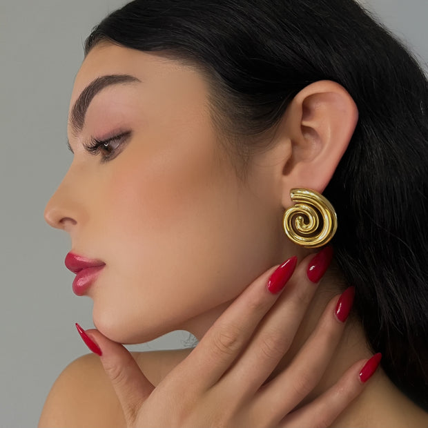 The Vintage Gold Swirl Earring - BERNA PECI JEWELRY