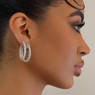 The 925 Multi Shape Crystal Hoops - BERNA PECI JEWELRY