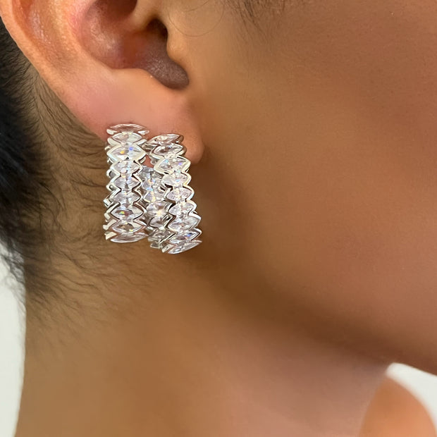 The 925 Marquise Chunky Hoop - BERNA PECI JEWELRY