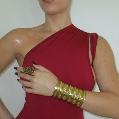 The Gold Maxi Layered Cuff - BERNA PECI JEWELRY