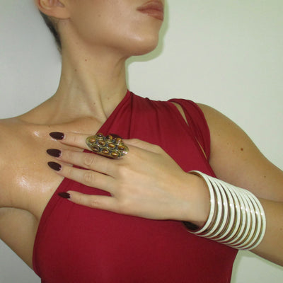 The White 5 set Bangle Stack - BERNA PECI JEWELRY